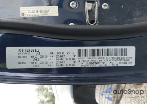 2016 Jeep Compass Sport из США, поврежденный, VIN 1C4NJDBB4GD646671